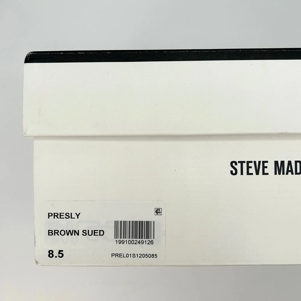 Steve Madden Presly Bootie Womens Size 8.5‎ Brown Suede Block Heel NEW